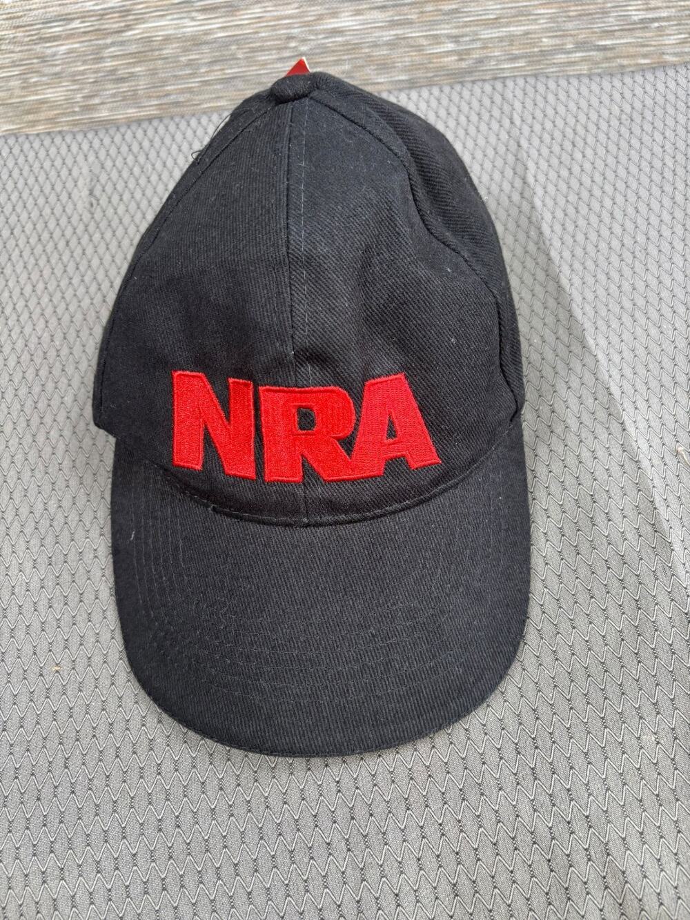 NRA Strap Back Hat Adjustable Cap Mens One Size Black